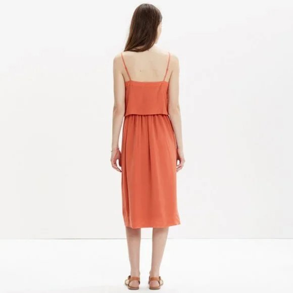 Madewell Silk Overlay Cami Dress in Burnt Copper Sleeveless (size M) - Picture 15 of 15